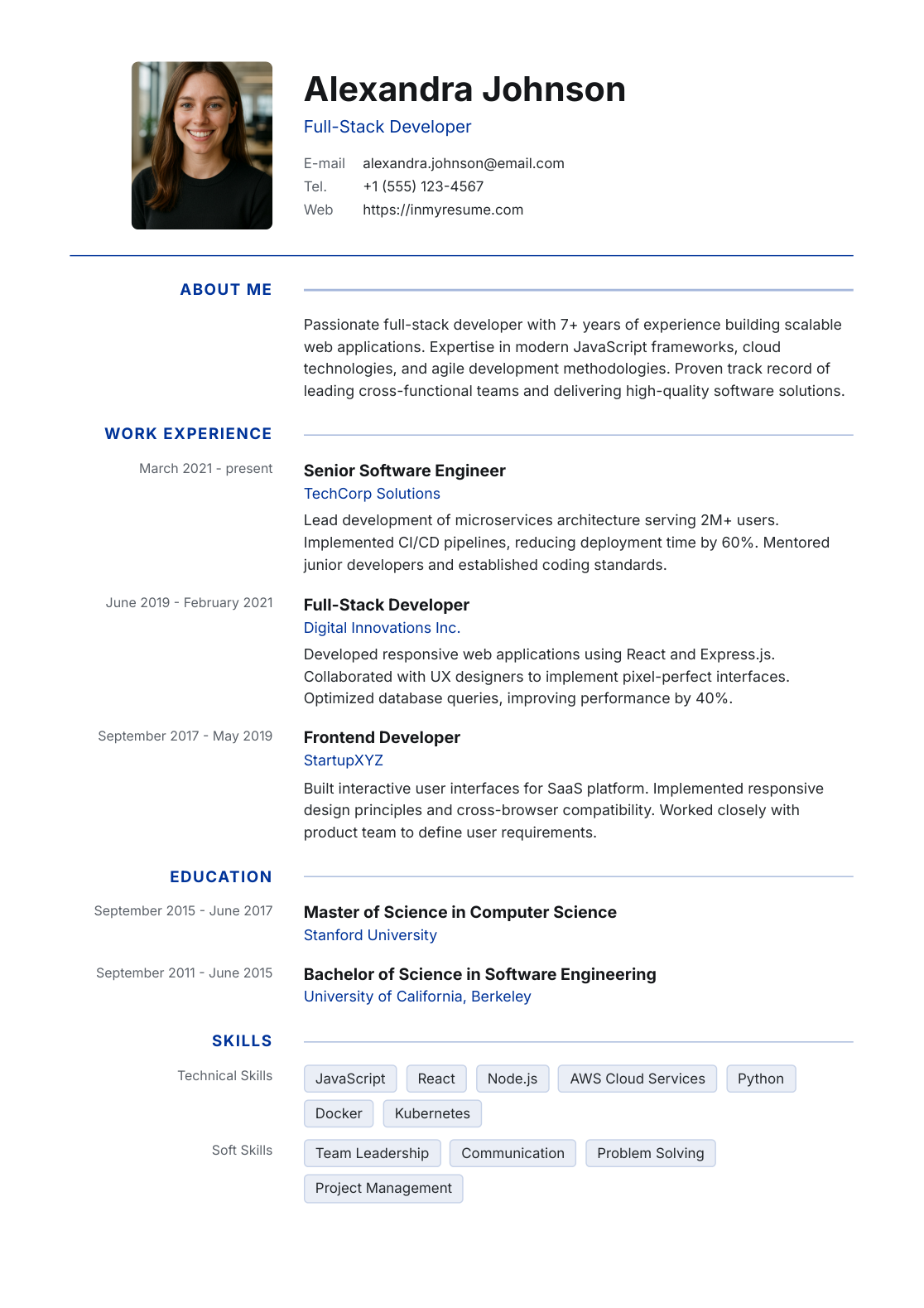 Europass template preview